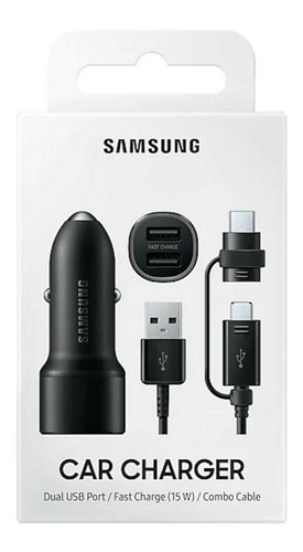 Cargador Dual De Carro Samsung Usb C @ S10 S9 S8 Note 10 8 9