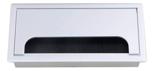 Pasacables Organizador Inomax Im4192 Para Escritorio, Plateado, 160x80 Mm, Encastrable Con Tapa Y Cepillo
