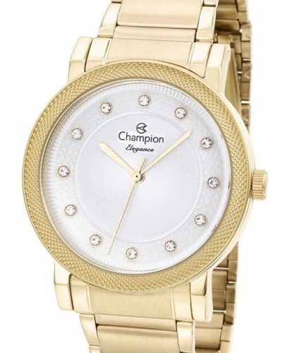 Relógio Feminino Champion Dourado Original Cor do fundo Branco