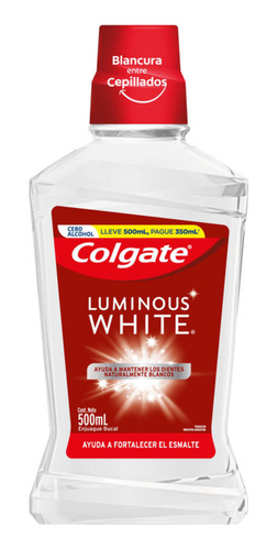 Enjuague Bucal Colgate Luminous White Precio Especial 500 Ml