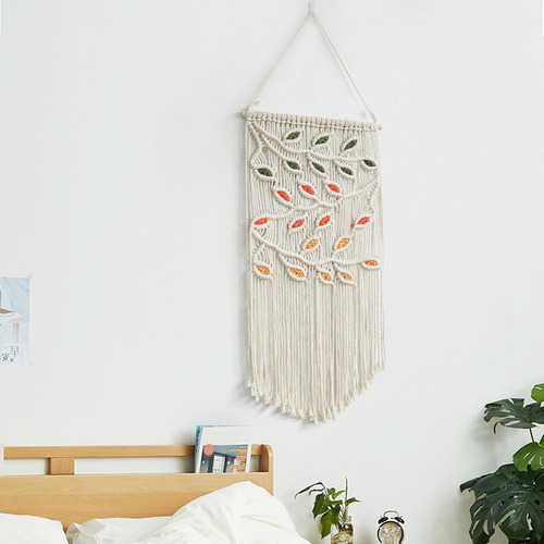 Nuevo Tapiz Rústico De Macramé For Colgar En La Pared, Borla