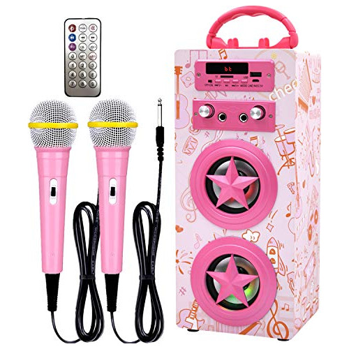 Máquina De Karaoke Bluetooth Niños 2 Micrófonos, Man...