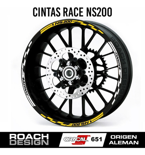 Cintas Para Llantas Race Ns200 Amarillas Bajaj Rouser