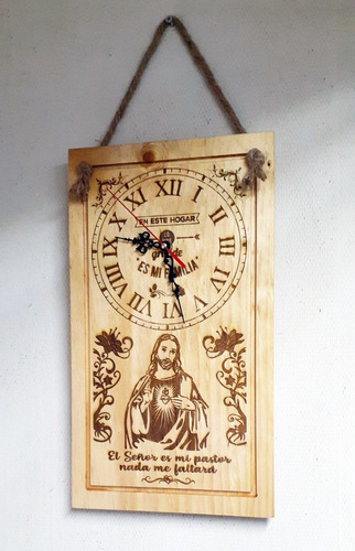 Grabado Con Láser. Reloj De Pared De Madera Colgante.