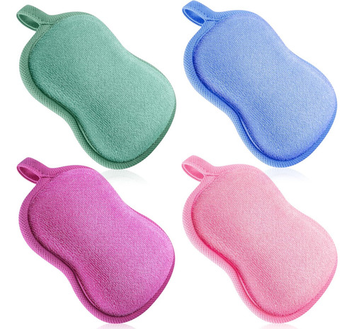 4 Piezas Esponja Baño Bebé Algodón Esponja Bebé Suave Y A...