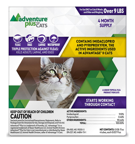 Adventure Plus Triple Proteccion Contra Pulgas Para Gatos  