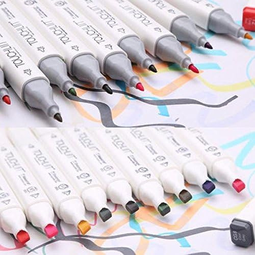 204 Color Set 6 Alcohol Graphic Art Twin Tip Pen Mar...