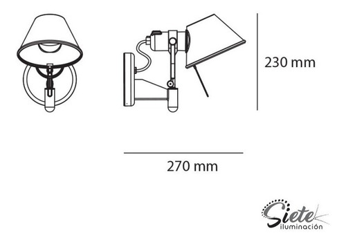 Imagen 2 de 7 de Aplique Velador Pared/respaldo Cama Led 10w Tolomeo Tecla