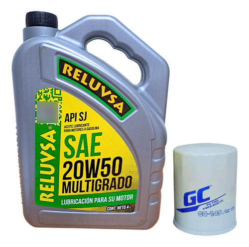 Kit Lubricación Reluvsa 20w50 4l P/ Fiat Uno 2014 2015 2016