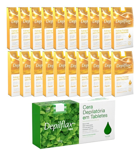 1kg Cera Hortelã +folhas Facial+corporal Natural Depilflax
