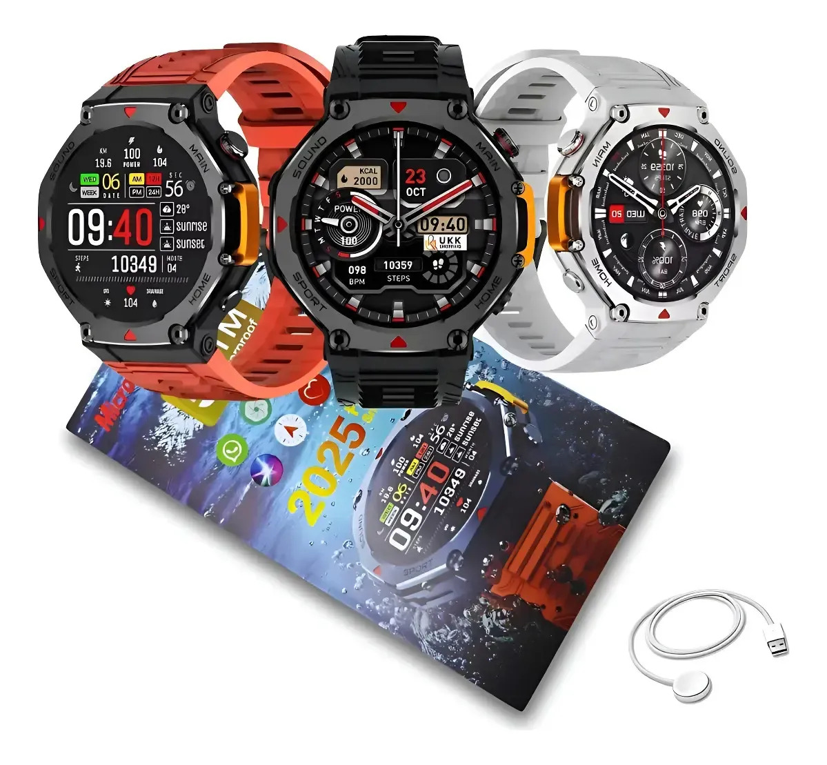 Relogio Mrex4 5 Atm A Prova D'água Microwear Ma31 Midiafone Preto Liso Vermelho