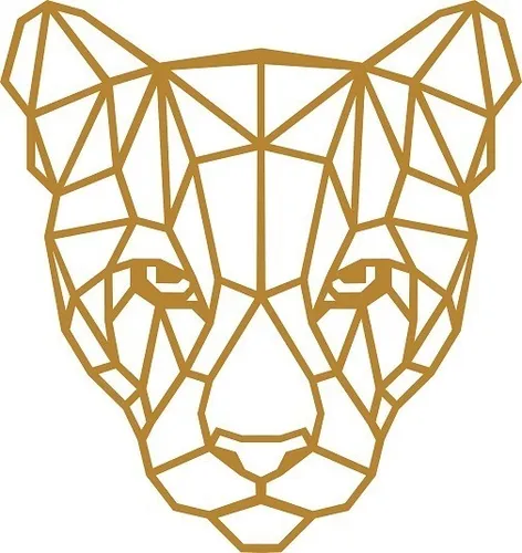 Leopardo Geométrico Decorativo De Adorno En Mdf 3 Milímetros