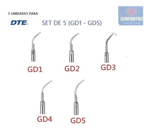 Puntas Scaler Ultrasonido Cavitron Dte/satelec Set 5 Stgo.