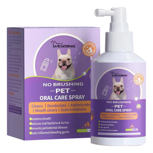 Limpiador Dental Spray Eliminación Olores Boca Mascotas