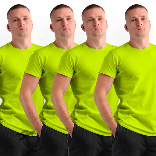 Kit 4 Camisetas Básica Masculina Neon Dryfit Malha Fria Fit