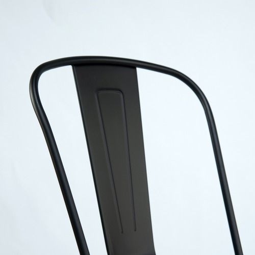 Silla Tolix Negra Con Asiento De Madera Néctar Deco