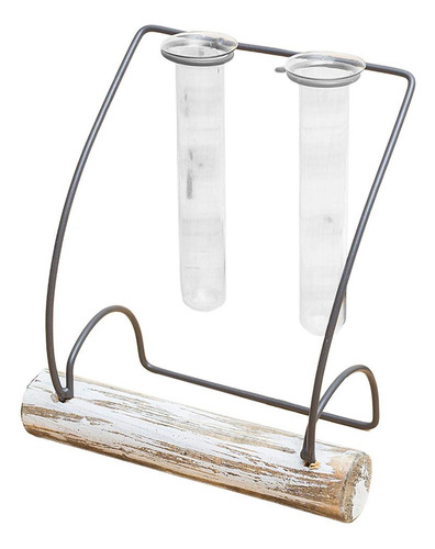 2 Uds Marco De Madera Y Metal Jarrón Tubo Plantador