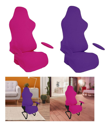 2 Fundas Elásticas Para Sillas De Juegos De Ordenador