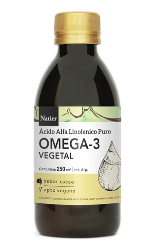 Omega - 3 Vegetal Natier 250 Ml / Acido Alfa Linoleico Puro