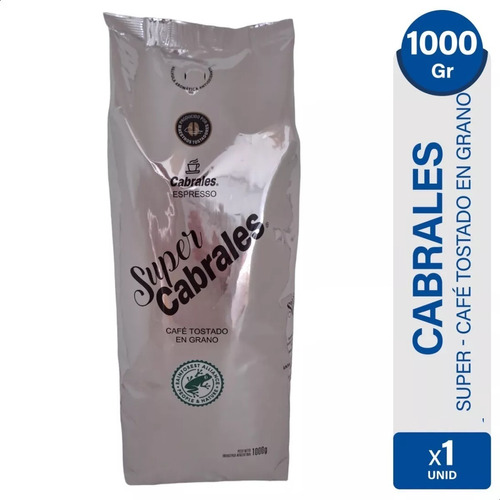 Café En Grano Tostado Super Cabrales Espresso 1kg Valvula