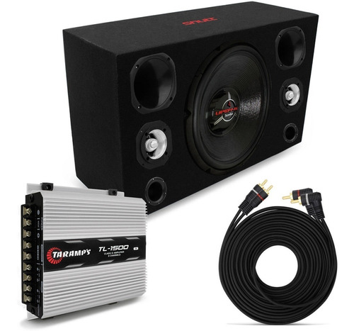 Caixa Trio Som Carro Subwoofer 15 Pol 830w + Módulo Tl-1500