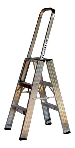 Escada Pintor Dupla Com Alça 90 Cm Cor Alumínio