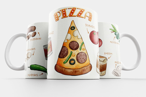 Mug - Taza / Ilustración Pizza 01 (cocina) - Orbit 108