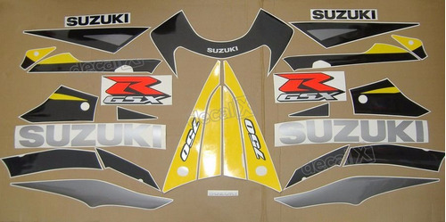 Kit Adesivo Suzuki Gsxr 750 2003 Amarela E Cinza 75003am