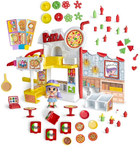 Pinypon Set Pizzeria Figura Y 50 Acc Pizza Horno Helado