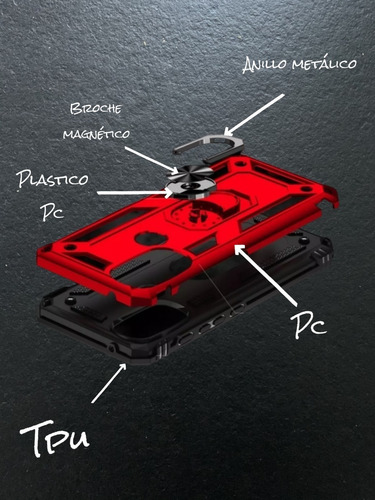 Funda Protector Anillo Uso Rudo Para Moto G73 Más Mica
