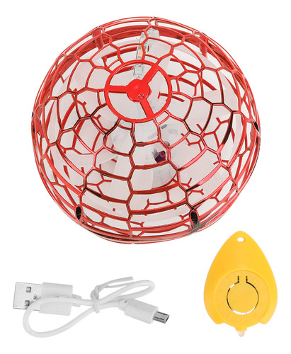 Pelota Roja Roja Para Niños, Plástico Volador, Carga Usb De