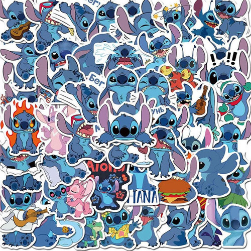50 Stickers Lilo Y Stitch Etiquetas Autoadhesivas