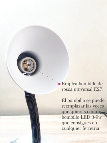Lampara Escritorio Mesa Cuello Flexible