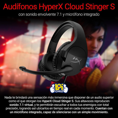 Imagen 5 de 9 de Audífonos gamer HyperX Cloud Stinger S HHSS1S-AA negro