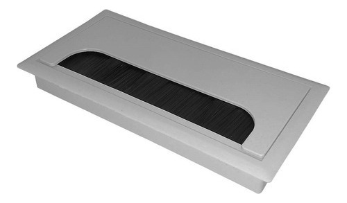 Pasacable De Escritorio Recto Con Cepillo 160x80 Mm Gris