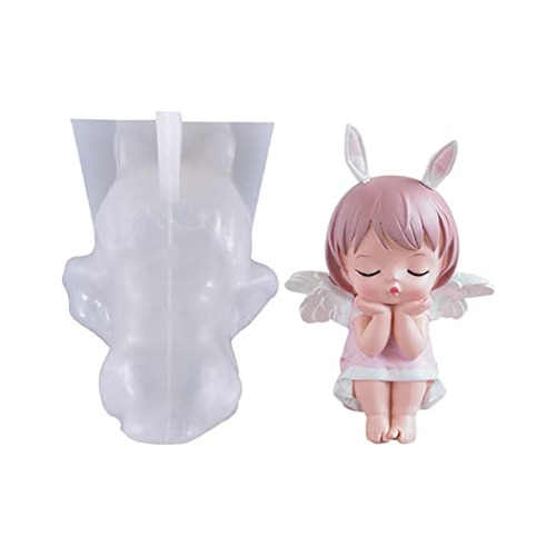 Molde De Velas De Ángel, Molde De Silicona 3d De Niña...