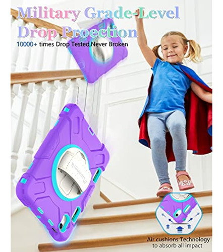 Funda Para Ipad Mini 6a Gen De Silicona A Prueba De Golpes Mint Green+purple