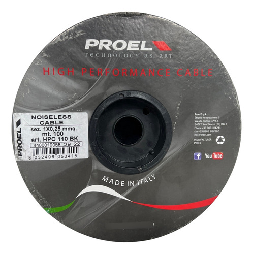 Proel Hpc110bk 100m Sonido Profesional, Sin Interferencias