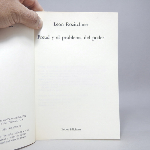Freud Y El Problema Del Poder León Rozitchner 1982 Cc5