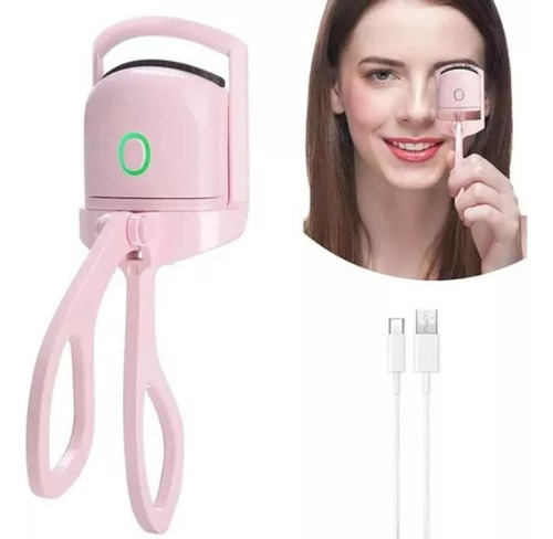 Rizador De Pestañas Eléctrico De Larga Duración Carga Usb Color Rosa