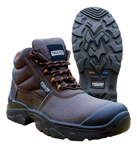 Bota De Seguridad New Trucker Marron Nt115