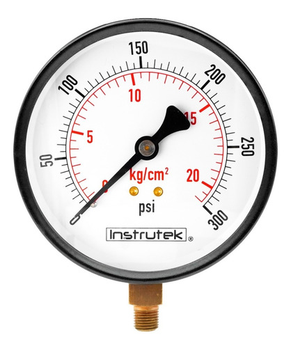 Manómetro Para Compresor Carátula 4 PLG, 300 Psi (aire, Gas)