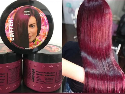 Imagem 1 de 6 de Máscara Marsala Vinho Coiffer Cosméticos 350g Sem Amônia