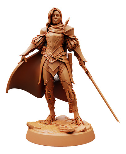 Miniatura D&d - Impresion 3d Resina - Elfo Paladin Guerrero