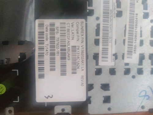 Teclado Hp Modelo Sps-757922-161 Se Vende Por Tecla (Usado)