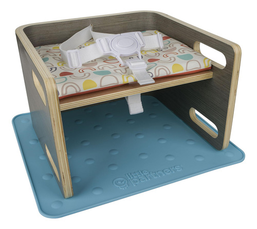 Asiento Elevador Madera 3 En 1 Niños Pequeños, Taburete, Coj