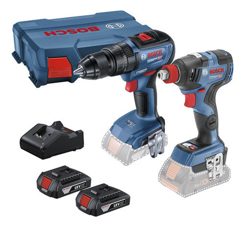 Taladro + Llave De Impacto Bosch Gdx 18v-200 Y Gsb 18v-50