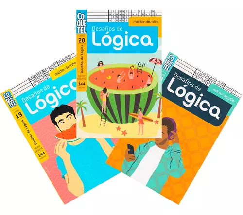 Kit 4 Livros Coquetel Desafios de Lógica Com Página Branca