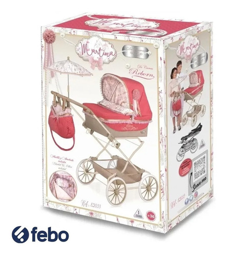 Imagen 6 de 7 de Coche De Muñeca Plegable Con Sombrilla Reborn De Cuevas Febo