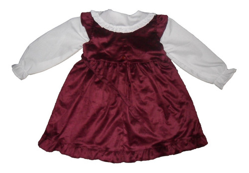 Conjunto Fiesta Invierno 3pcs Camisa Batista Vestido Tapado